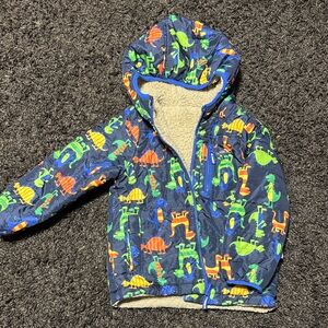 London Fog Colorful Dinosaur Print Jacket
